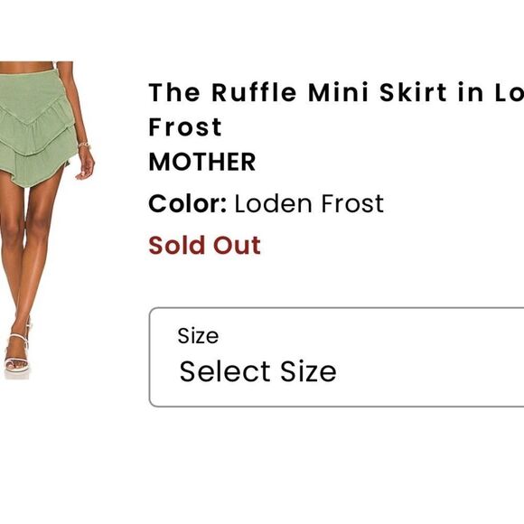 MOTHER Ruffled Mini Skirt in Loden Frost - Picture 7 of 9